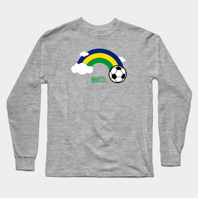 Soccer Rainbow - Brasil Long Sleeve T-Shirt by LILNAYSHUNZ